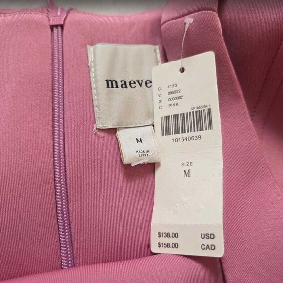 New M Anthropologie x Maeve sleeveless seamed fit & flare mini pink dress - Picture 6 of 10